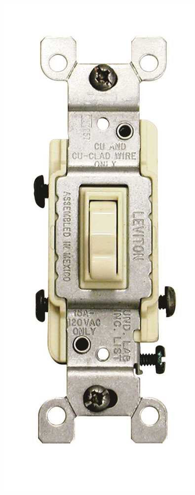 Leviton® 3-way Residential Grade Ac Quiet Toggle Switch, White, 120 Volts, 15 Amps