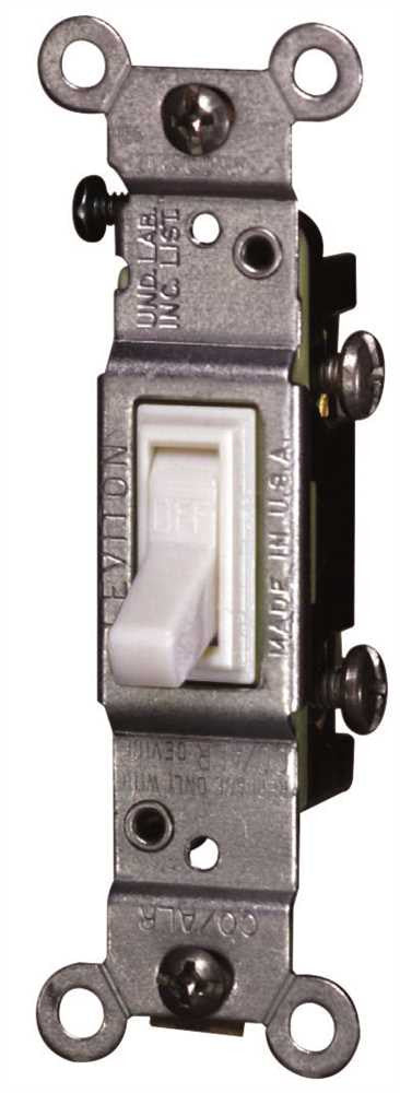 Leviton® 1-pole Residential Grade Co-alr Ac Quiet Toggle Switch, Ivory, 120 Volts, 15 Amps