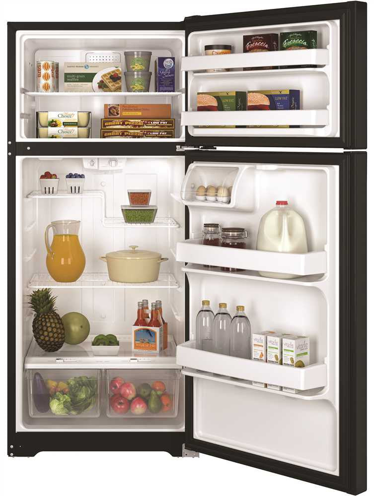 Ge® Energy Star® 15.5 Cu. Ft. Top Freezer Refrigerator, Black, Reversible Door Swing