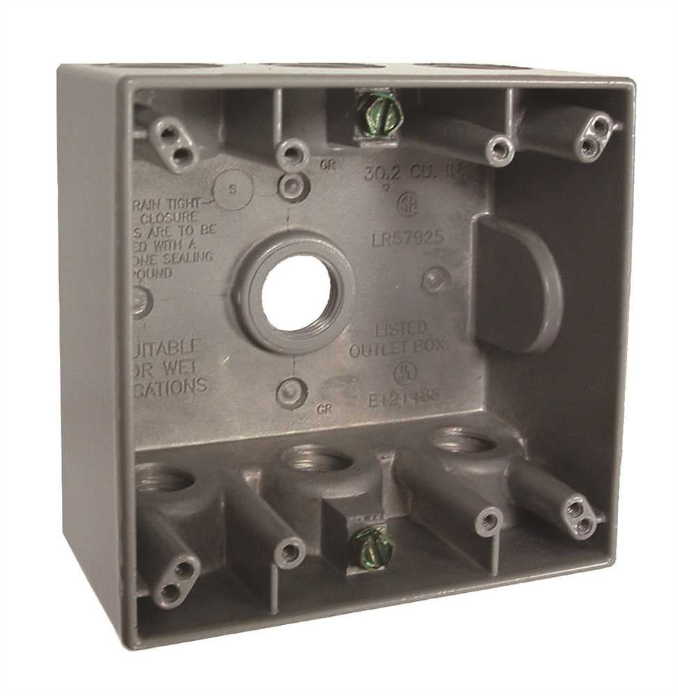 Hubbell Weatherproof Box Double Gang Seven 1-2" Outlets Gray