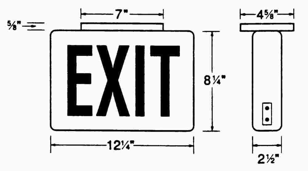 Monument® Led Exit Sign With Battery Backup, Red