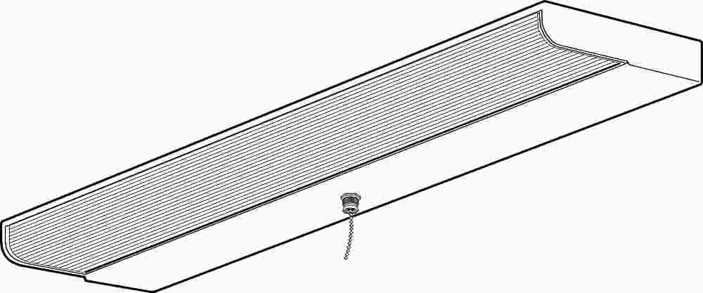 Monument® Fluorescent Closet Light Fixture With Pull Chain, 18 X 4-1-2 X 1-3-4", 1 F15t8-cw Lamp Included