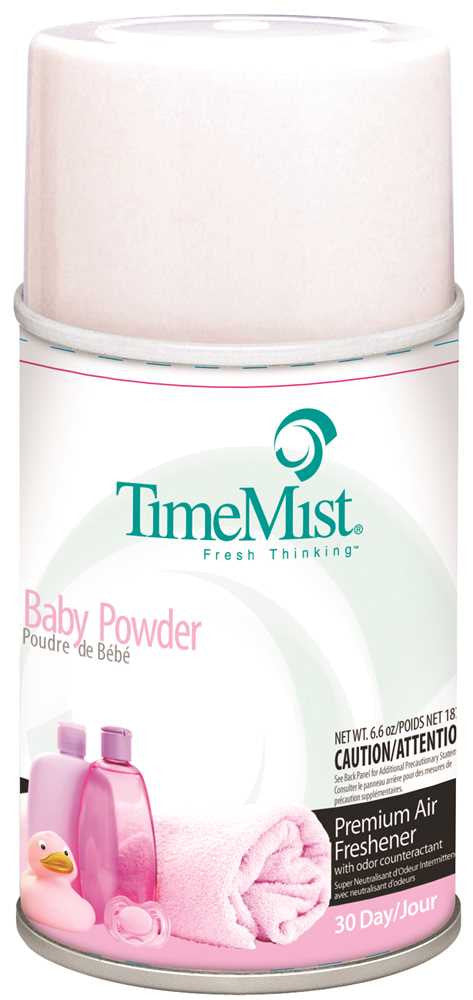 Timemist® Air Freshener, Premium Meter Refill, Baby Powder, 6.6 Oz.