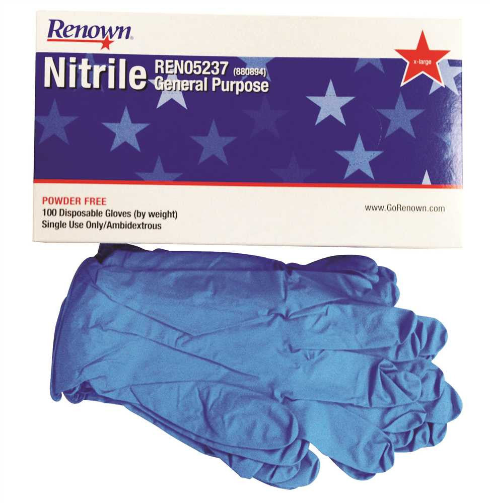 Renown® Ambidextrous Nitrile Gloves, Blue, Extra-large, 100 Gloves Per Box
