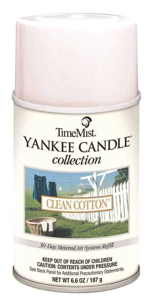 Timemist® Yankee Candle® Collection, Air Freshener, Metered Refill, Clean Cotton®, 6.6 Oz.
