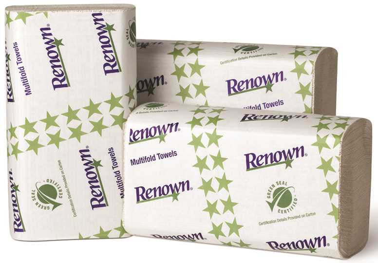 Renown® C-fold Paper Towels, Natural, 10 1-8" X 13", 2,400 Sheets Per Case