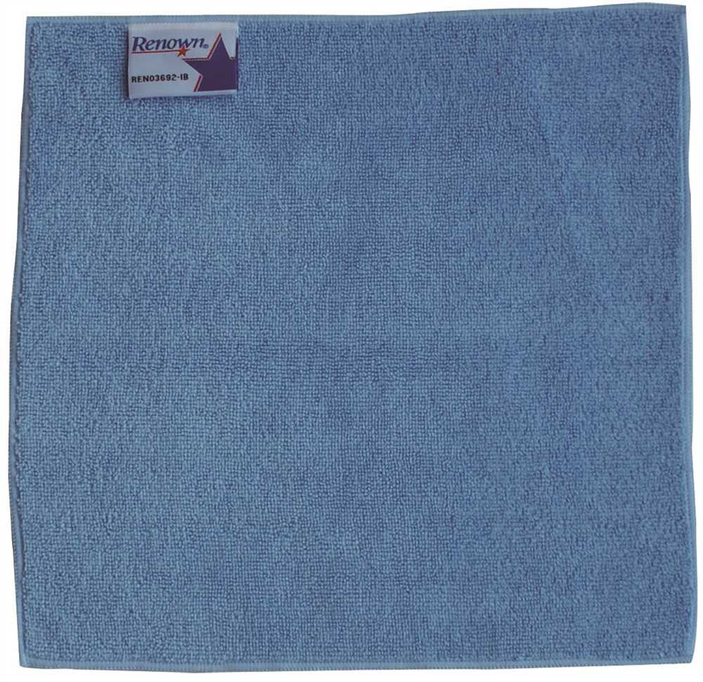Renown® Microfiber Cloth, Blue, 12 X12 In.