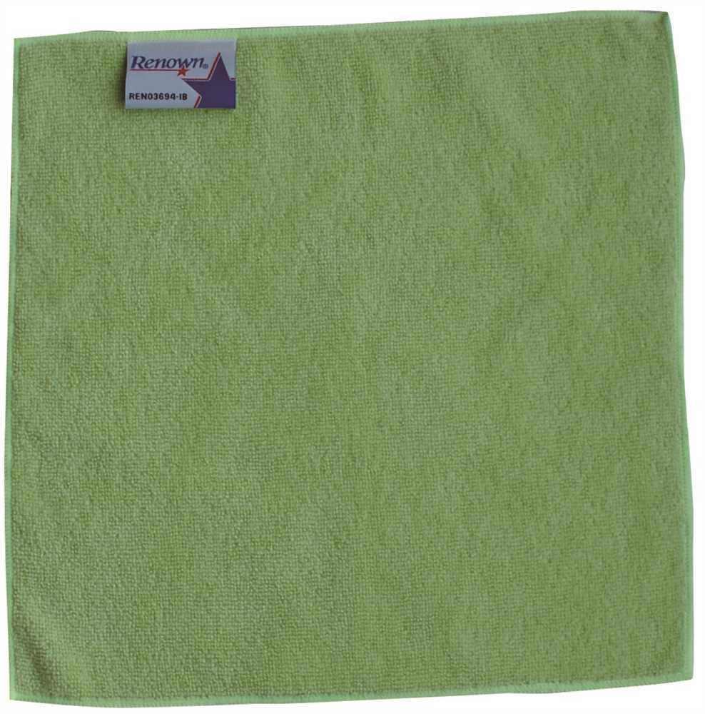 Renown® Microfiber Cloth, Green, 12 X12 In.