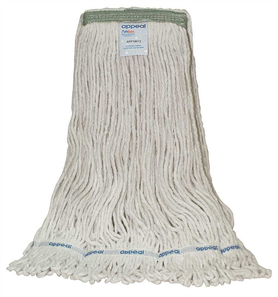 Appeal® Looped-end Rayon Mop Head With 1-inch Headband, 20 Oz., White