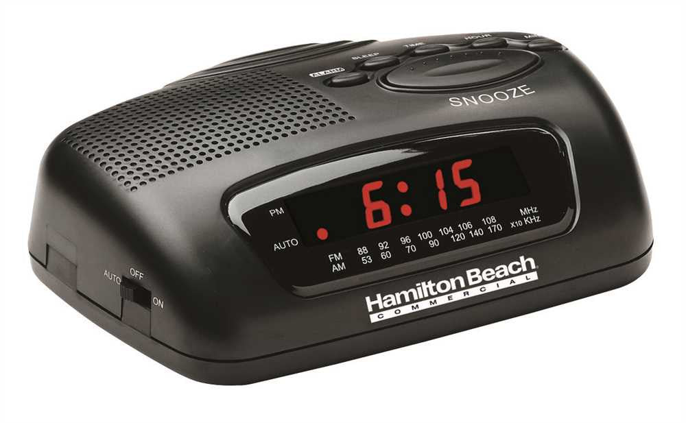 Hamilton Beach® Am-fm Clock Radio With Battery Backup And Led Display, 120 Volts, 5 Watts, 60 Hz