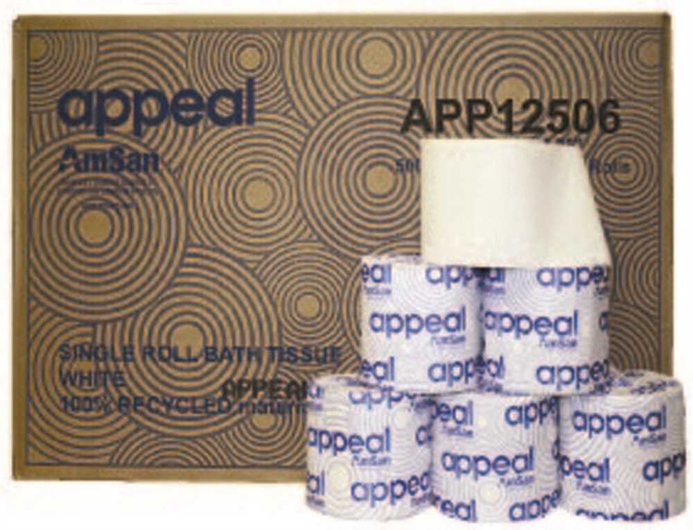 Appeal® Single Roll 2-ply Bath Tissue, 500 Sheets Per Roll, 95 Rolls Per Case