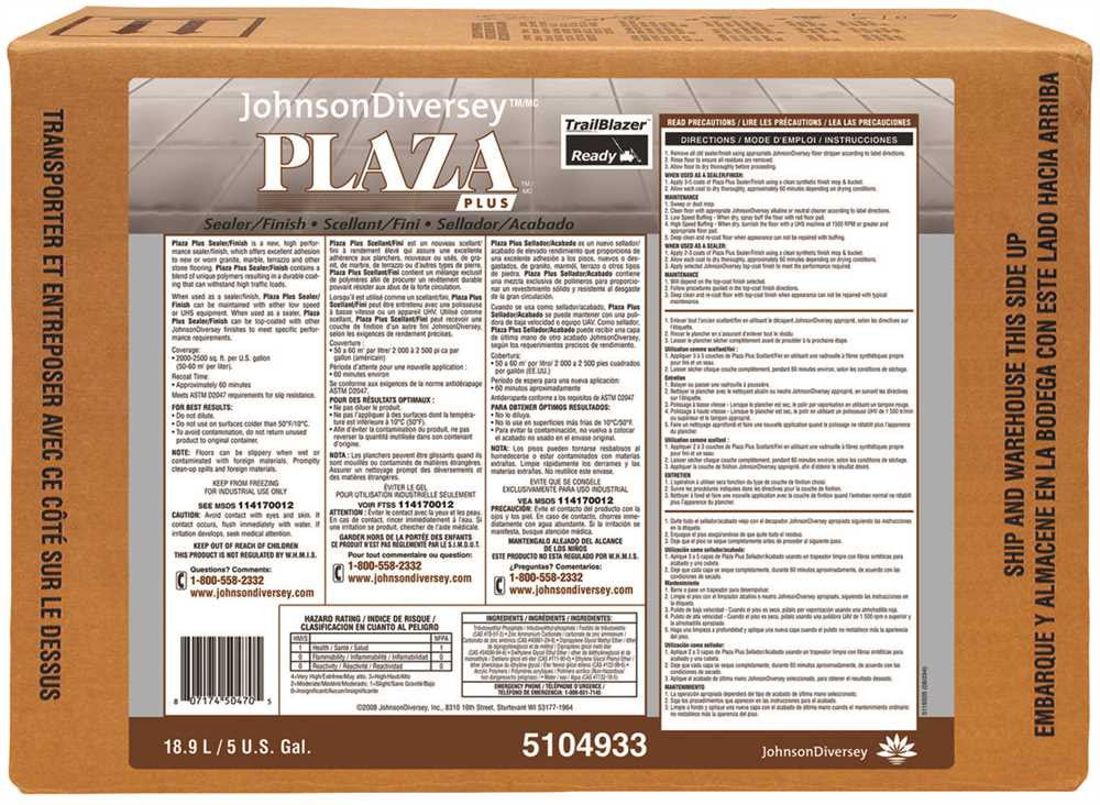 Plaza™ Plus Hard Surface Sealer In 5-gallon Envirobox™, White With A Slight Ammonia Scent