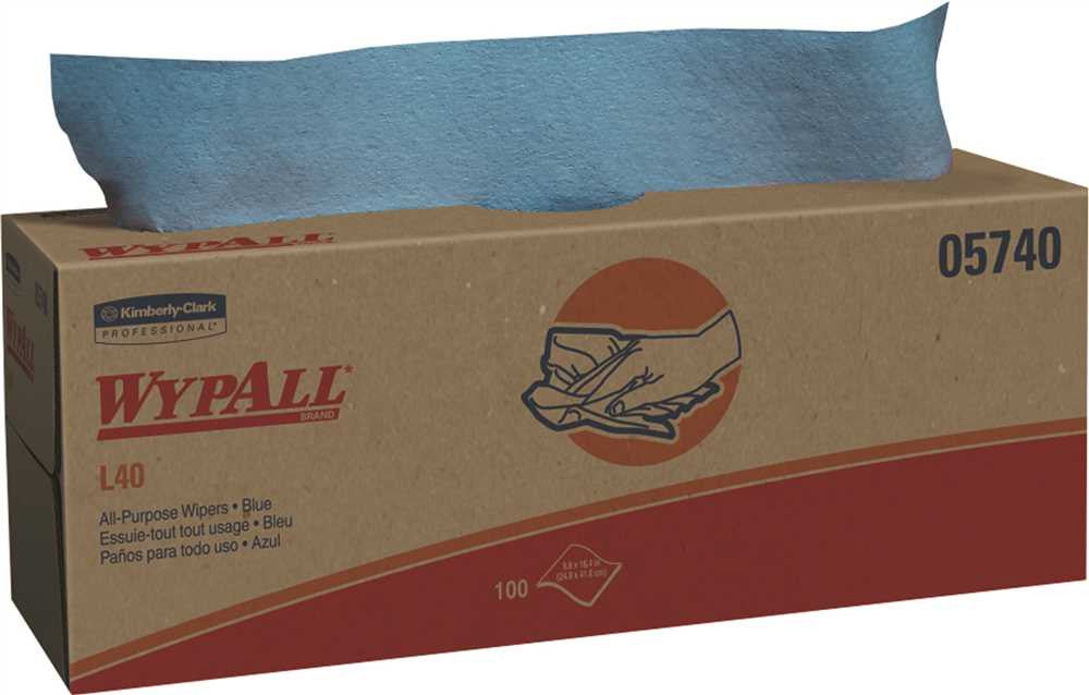 Wypall® L40 Wipers In A Pop-up Box, Blue, 16.4 In. X 9.8 In.