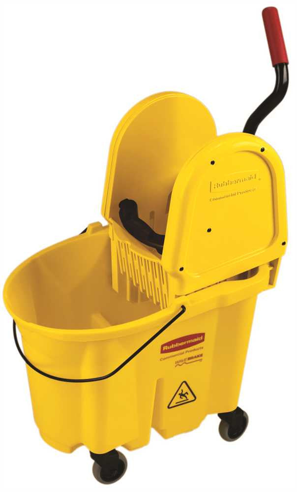 Rubbermaid® Wavebrake® Mop Bucket And Wringer System, 35 Quarts, Yellow