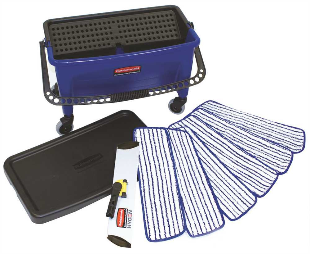 Rubbermaid® Commercial Finish System Microfiber Pads, Frame, And Bucket