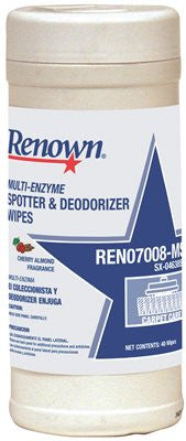 Renown® Multi-enzyme Spotter & Deodorizer Wipes Cherry Almond, 1 Tub
