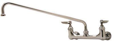 T&s Brass Wall-mounted Faucet With Lever Handles, 18-inch Spout, 1-2-inch Ips Connections