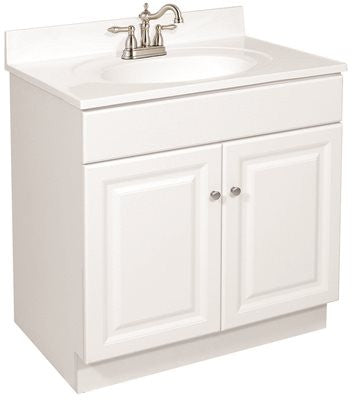 Design House&reg; Wyndham Bathroom Vanity Cabinet, Ready To Assemble, 2 Door, White, 30x31-1-2x21"