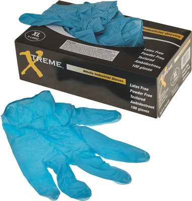 Shubee&reg; Nitrile Gloves, Extra-large, Blue, 100 Gloves Per Box