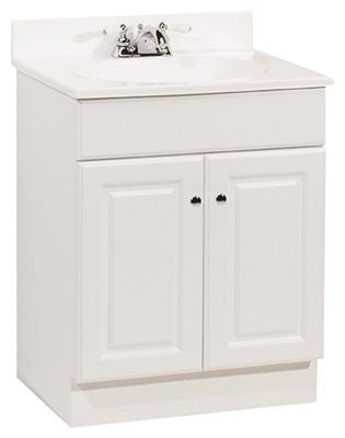 Rsi Home Products Richmond Bathroom Vanity Cabinet With Top, Fully Assembled, 2 Door, White, 24x31x18"