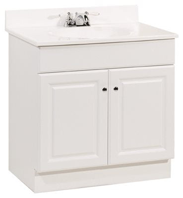 Rsi Home Products Richmond Bathroom Vanity Cabinet With Top, Fully Assembled, 2 Door, White, 30x31x18"