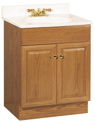 Rsi Home Products Richmond Bathroom Vanity Cabinet With Top, Fully Assembled, 2 Door, Oak Finish, 24x31x18"