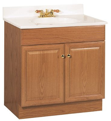 Rsi Home Products Richmond Bathroom Vanity Cabinet With Top, Fully Assembled, 2 Door, Oak Finish, 30x31x18"