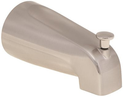 Bathtub Spout With Top Diverter, Brushed Nickel, 1-2-inch Fip, 25 Spouts Per Bag