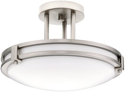 Semi-flush Ceiling Fixture 13" Diameter White Lens