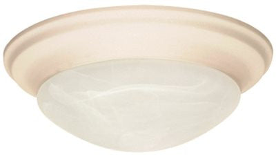 Flush Mount Three Light 17 In.textured White,  Alabaster Glass, Incandescent