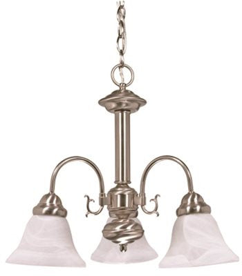 Nuvo&reg; Ballerina Transitional Chandelier, Bushed Nickel, 20x17", Uses 3 60-watt Medium Base Bulbs (not Included)