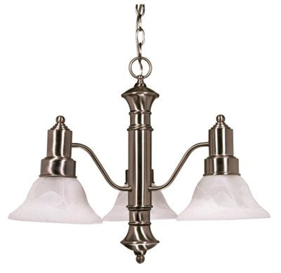 Monument&reg; Transitional Chandelier, Brushed Nickel, 22.5x17.5", Uses 3 60-watt Medium Base Bulbs (not Included)