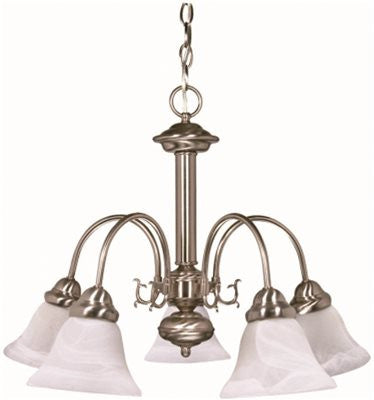 Nuvo&reg; Ballerina Transitional Chandelier, Bushed Nickel, 24x18", Uses 5 60-watt Medium Base Bulbs (not Included)