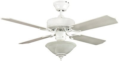 Ceiling Fan-42" 4-blade Wht, Alabaster Glass Bowl Inc Light Kit