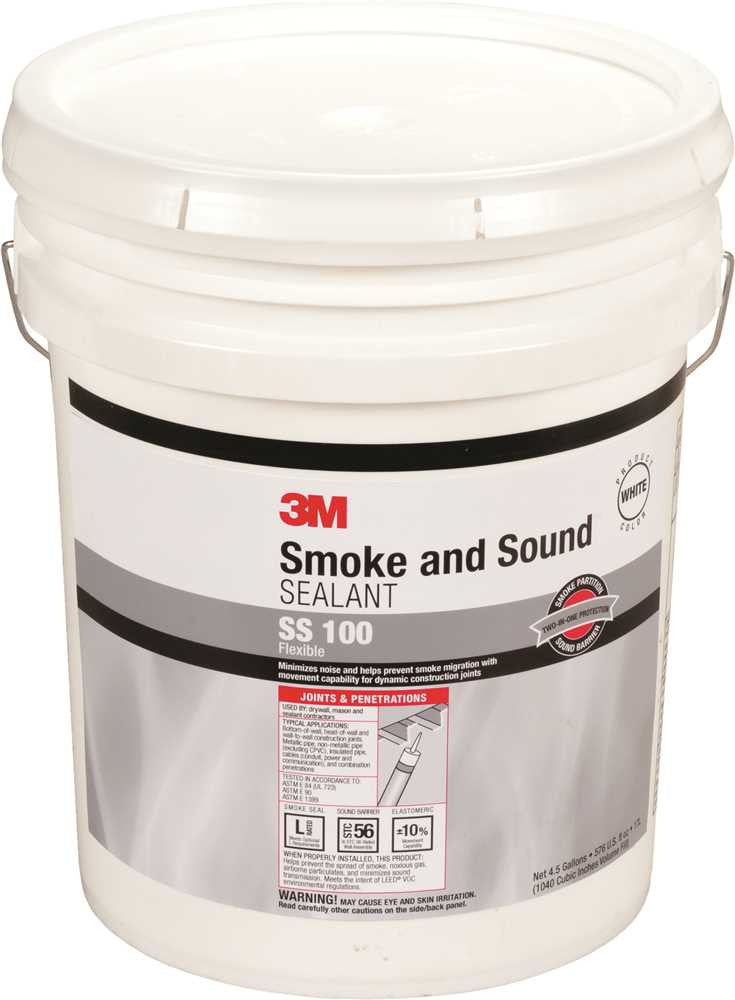 3m&trade; Smoke And Sound Sealant, Ss-100, 4.5 Gallon Pail