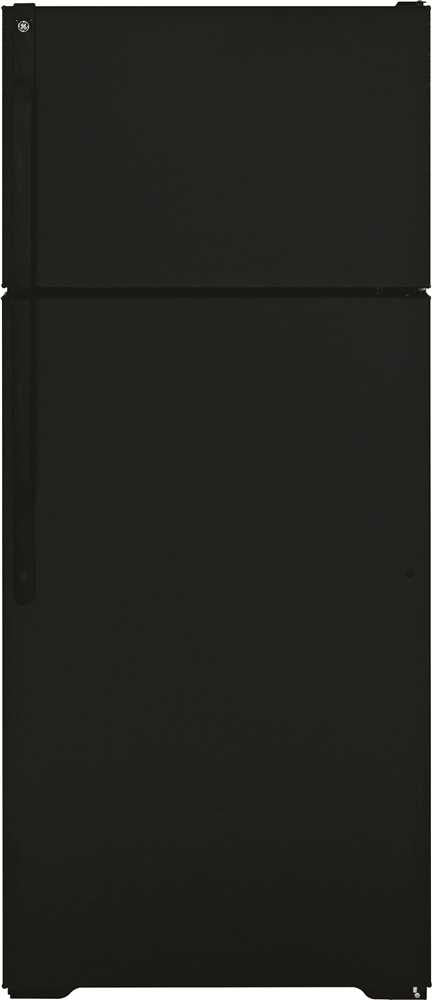 Ge&reg; Energy Star&reg; 17.5 Cu.' Top Freezer Refrigerator, Black, Reversible Door Swing