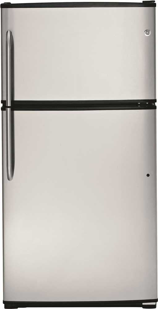 Ge&reg; Energy Star&reg; 21.2 Cu. Ft. Top Freezer Refrigerator, Stainless, Reversible Door Swing