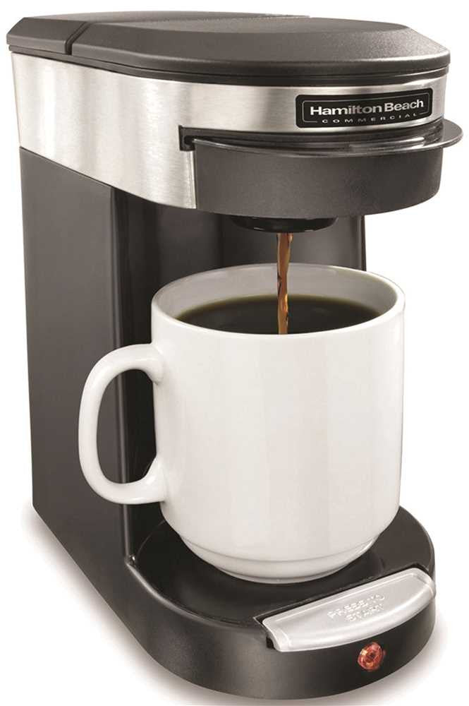 Hamilton Beach&reg; Single Cup Hospitality Coffeemaker With 3-minute Brew Time, Stainless Steel-black