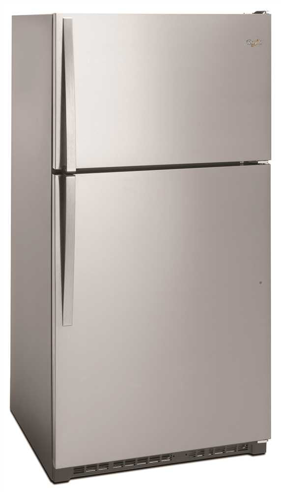 Whirlpool&reg; 21 Cu. Ft. Top Freezer Refrigerator, Monochromatic Stainless Steel, Reversible Door Swing