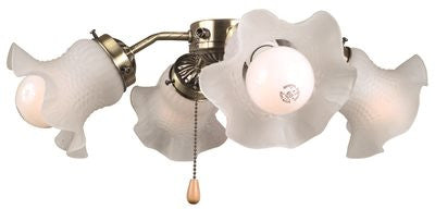 Bala&reg; Tulip Style Fan Light Kit, 4 Light, Antique Brass