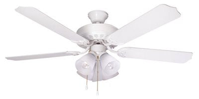 Bala&reg; Quick Connect Ceiling Fan With Light, White With Whitewashed Blades, 52 In.