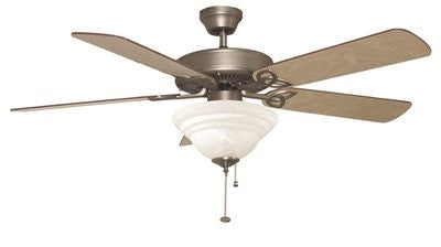 Bala&reg; Quick Connect Ceiling Fan With Light, 52", Ash And Mahogany Blades, Nickel Finish