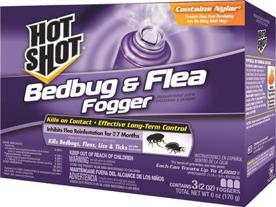 Hot Shot Insect Fogger For Bedbugs And Fleas, Three 2 Oz. Cans Per Pack