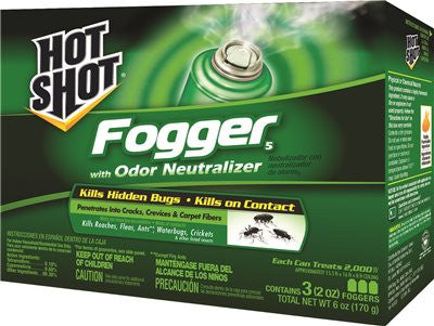 Hot Shot No-mess&trade; Insect Fogger With Odor Neutralizer, Three 2 Oz. Cans Per Pack