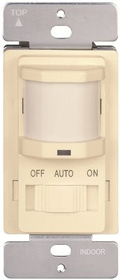 Motion Sensor 120v 500w Lights Off & Auto & On Slide Ivory