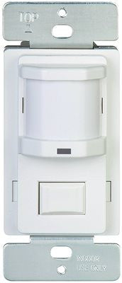 Motion Sensor, Lights Off & Auto & On Push Button, 120 Volt, 500 Watt, White