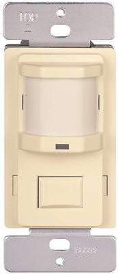 Motion Sensor, Lights Off & Auto & On Push Button, 120 Volt, 500 Watt, Ivory