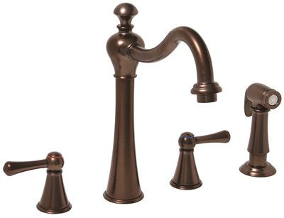 Kitchen Faucet Lever Handles With Sprayer Oil Rubbed Bronze