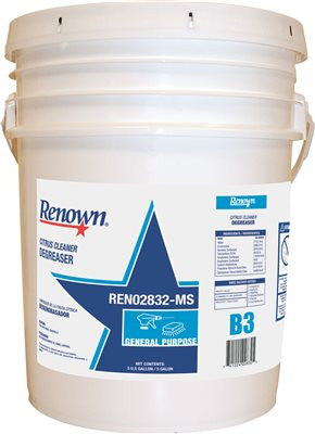 Renown&reg; Citrus Cleaner Degreaser, 5 Gallon, 1 Pail