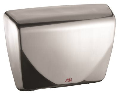 Surface Mounted Hand Dryer, Satin Stainless Steel, 10.75x14.5x4 In., 100-240 Volts, 15.9-18.3 Amps, 186 Cfm